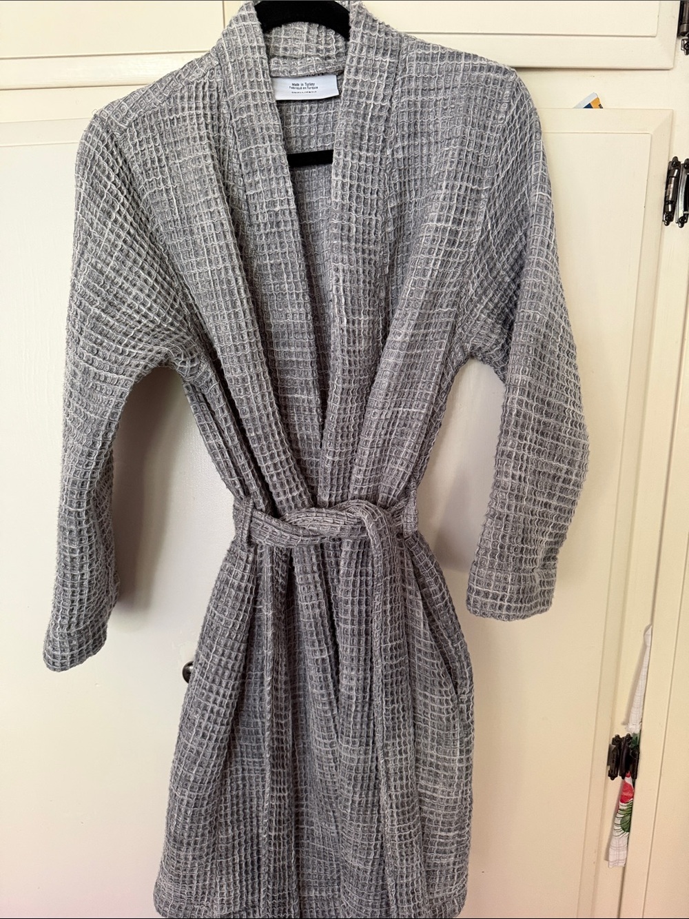 Parachute Gray Waffle-Knit Shawl Collar Robe